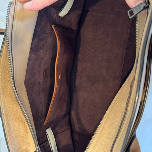 Coach Two-Toned Leather Satchel with Detachable Strap - Picture 7 of 16